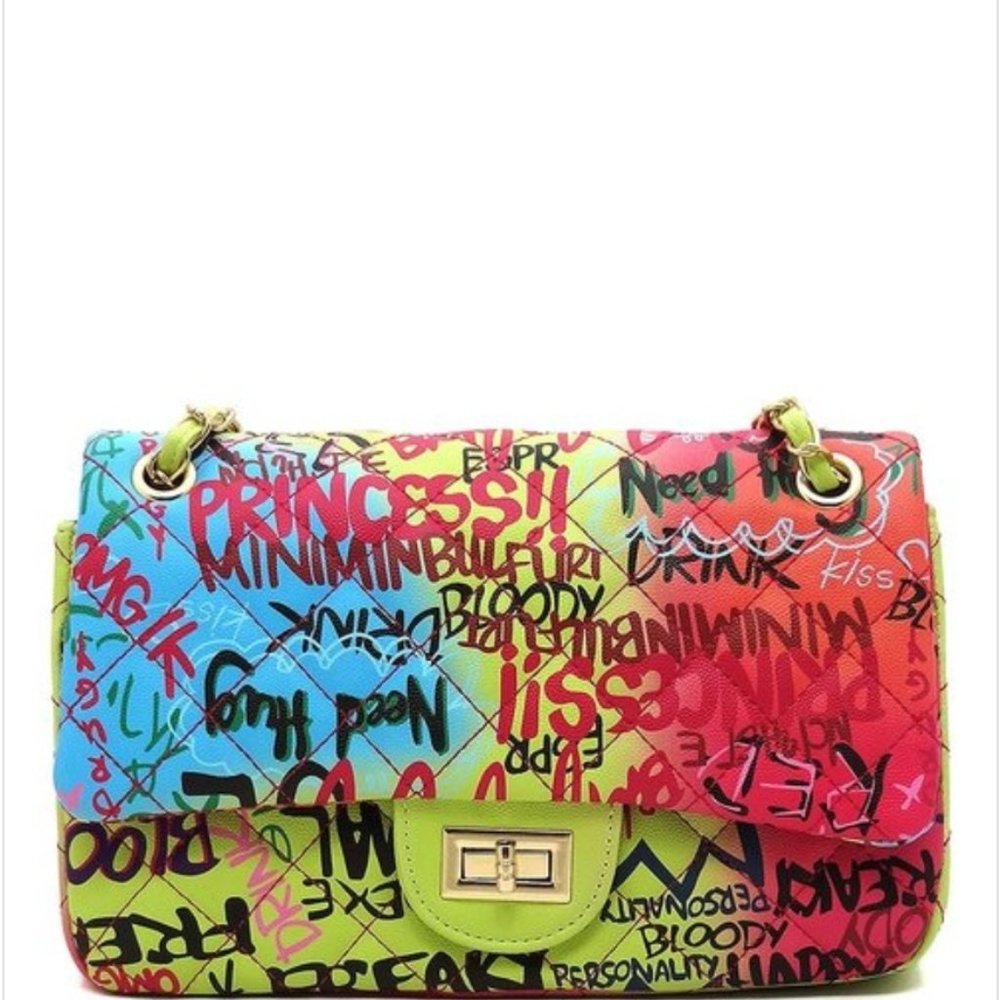 Graffiti Quilted Purse